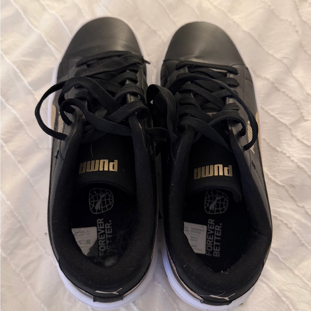 Puma Black and Gold Casual Sneakers - Picture 3 of 4